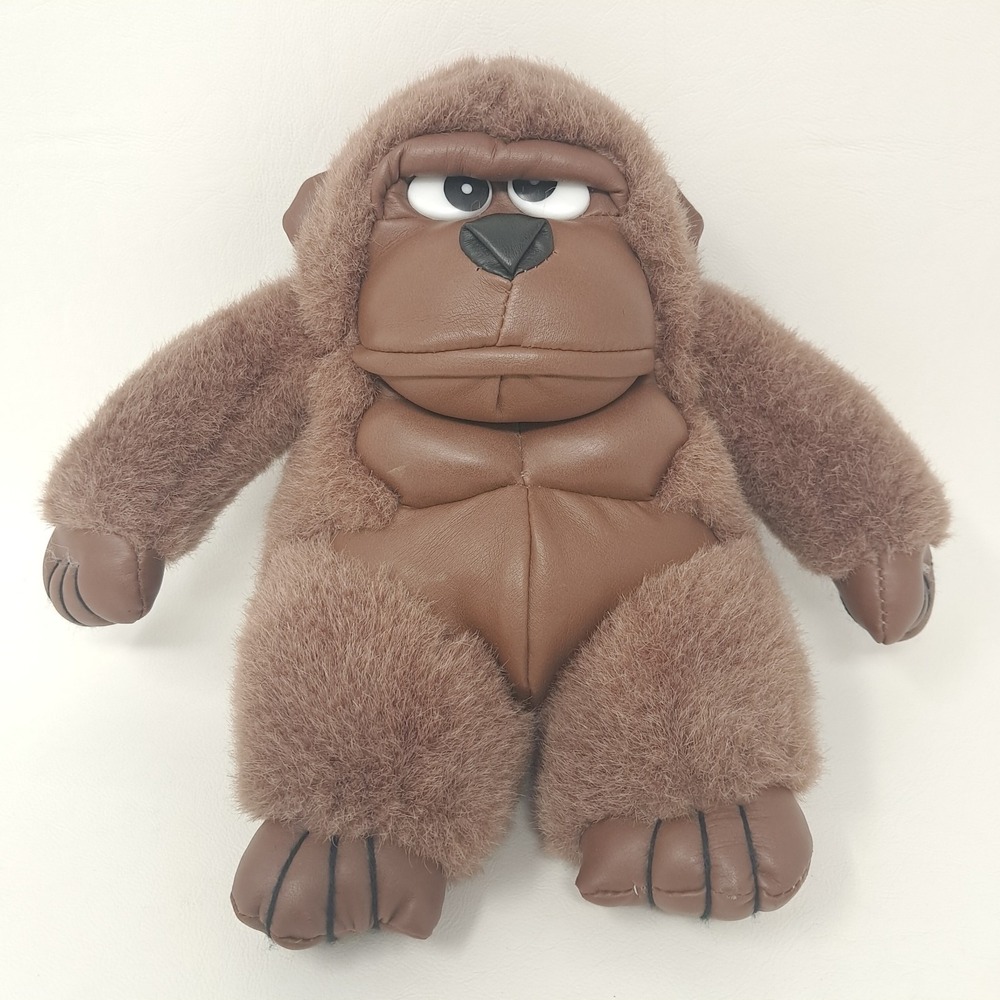 Vintage Brown Gorilla Plush 8" Sitting Stuffed Animal Ape Monkey Nanco